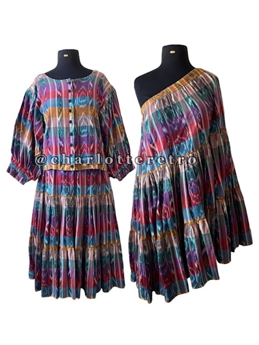 vtg CASTELL Linen Skirt Set • Made in Guatemala